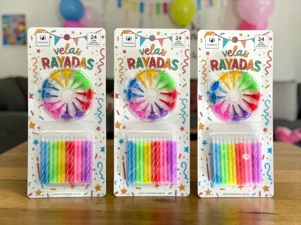 Producto - Vela Cumple Rayadas x 24 unidades - x1