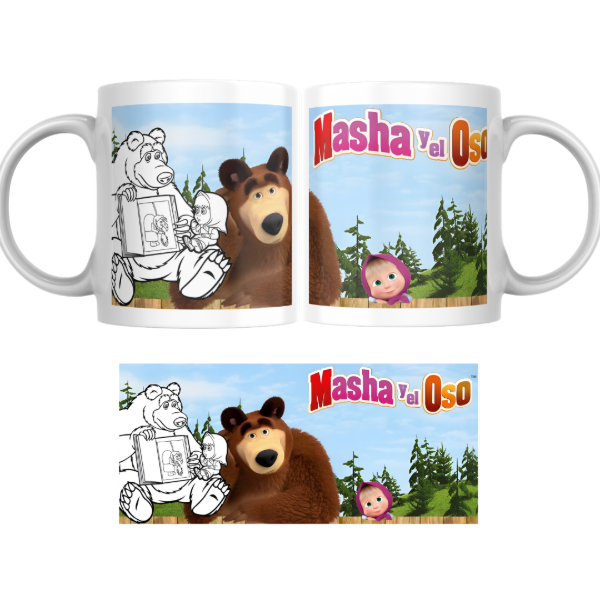 Producto - Taza - masha y el oso 1 (para pintar) - 0
