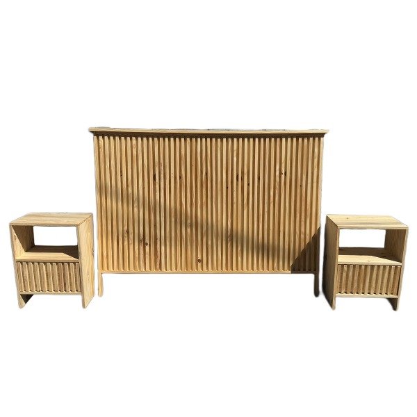 Producto - Respaldo varillado + 2 mesas de luz