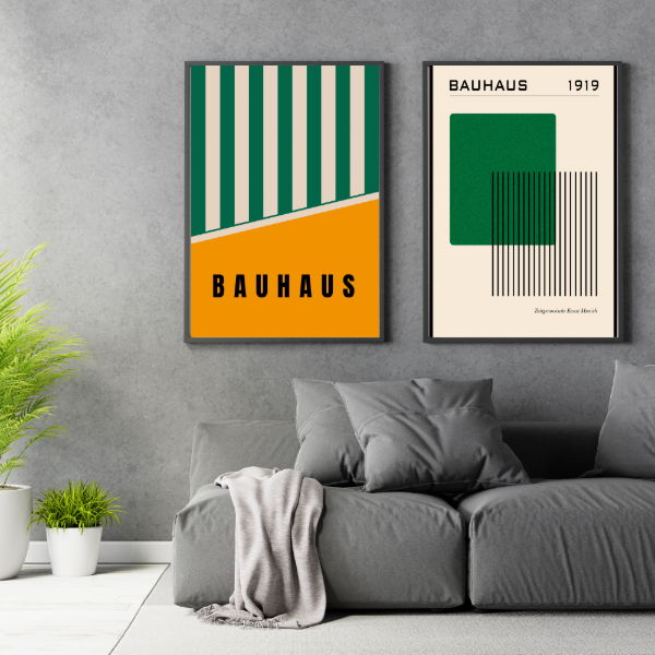 Producto - Set de 3 Laminas Estilo Bauhaus - Arte Geométrico Moderno - LAM155