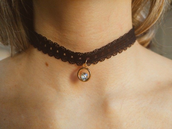Producto - Choker de tela dije dorado