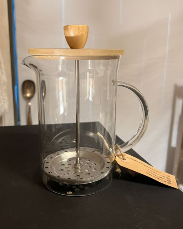 Producto - Prensa filtro iced tea con tapa de bamboo