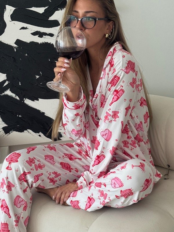 Producto - Pijama largo camisero vinito