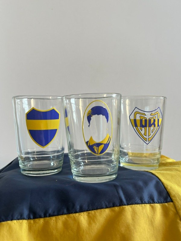 Producto - Vaso Escudos Boca + Diego 1995 x3