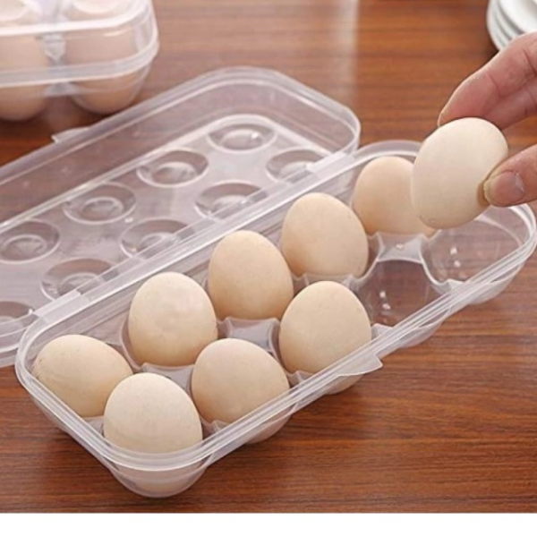 Producto - Huevera plástica con tapa para 10 huevos