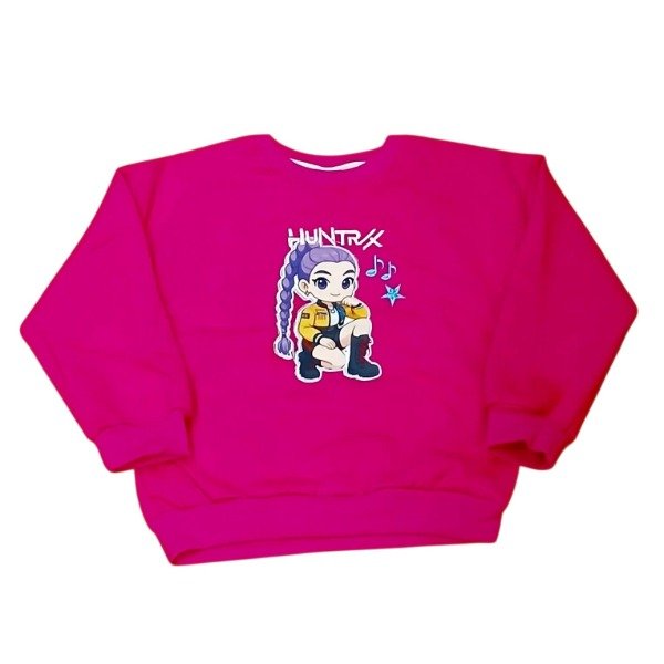 Producto - Buzo Overzise en friza Nena Bordado K-pop Fucsia T10