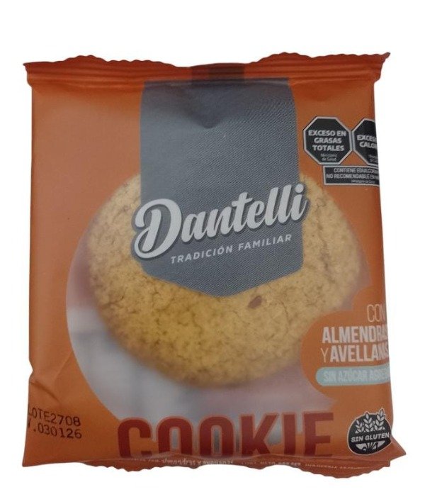 Producto - Cookie Dantelli con almendras y avellanas x35grs. SIN TACC. SIN AZÚCAR AGREGADA