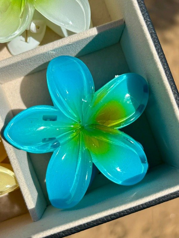 Producto - Broche Hawái 6cm turquesa