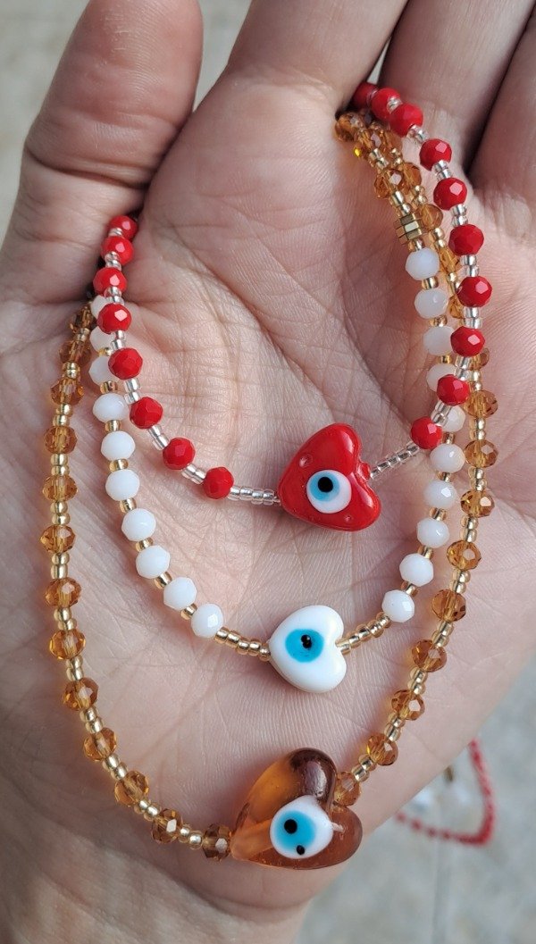 Producto - Collar con Corazón y Ojo Turco más Cristales