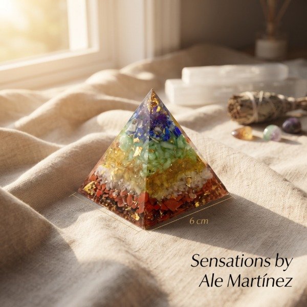 Producto - Pirámide Armonizador Energético 7 chakras Mano de Fátima - 4