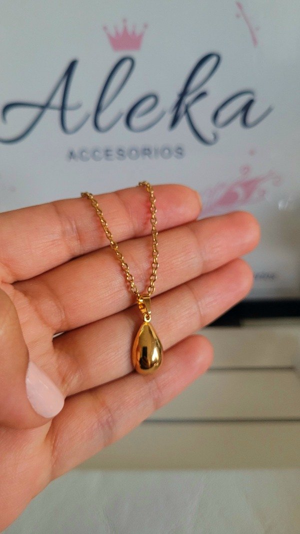 Producto - Conjunto gota de acero dorado - 3