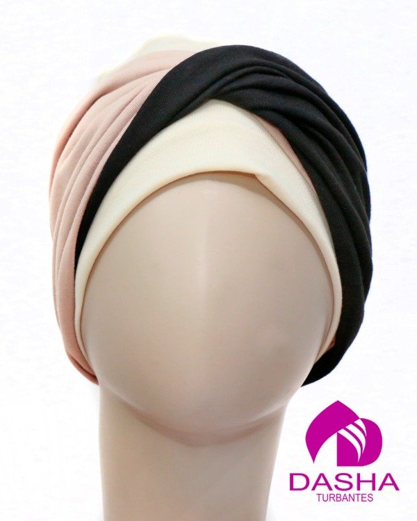 Producto - Turbante Maui natural, beige y negro