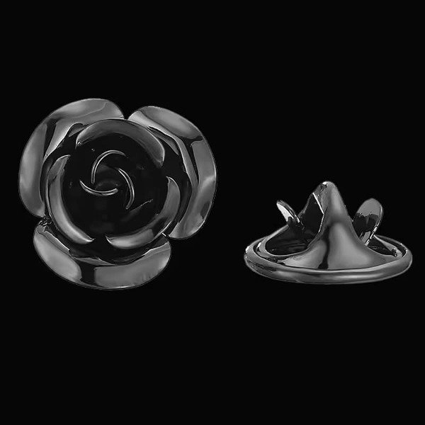 Producto - NEGRO Rosa Pin para Solapa