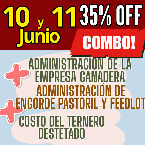 Producto - COMBO 3 CURSOS:Gestión Ganadera + Costo del Ternero + Engorde Pastoril y Feedlot