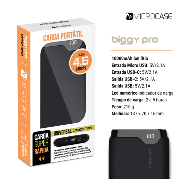 Producto - Cargador Portátil Universal 10000 mAh Biggy