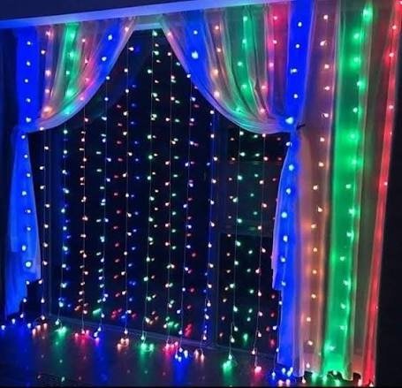 Producto - Cortina 3x3m 240 Led Navideña Multicolor