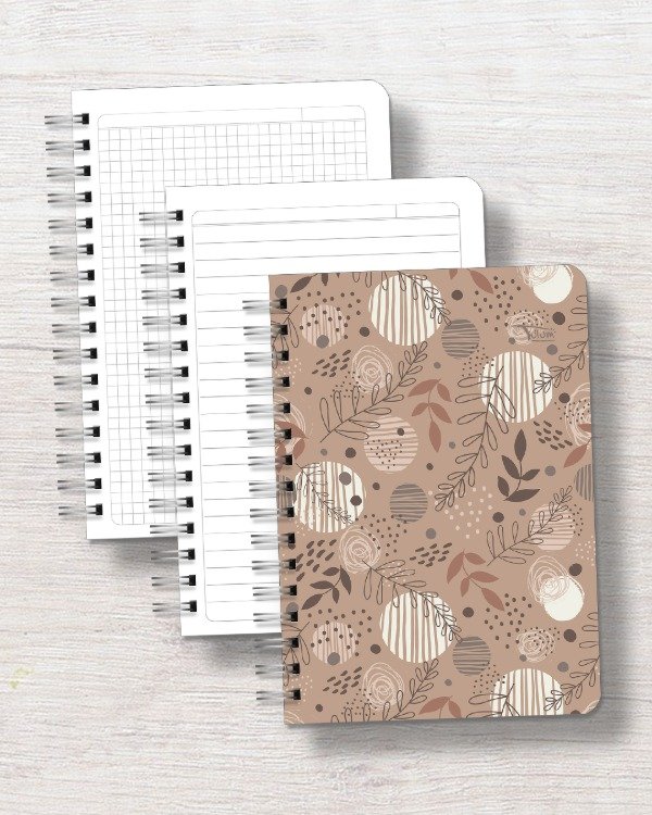 Producto - Cuaderno A5 tapa rígida plástica 120h dis. organic moca