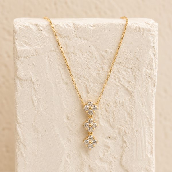 Producto - Collar colgante flores strass AD