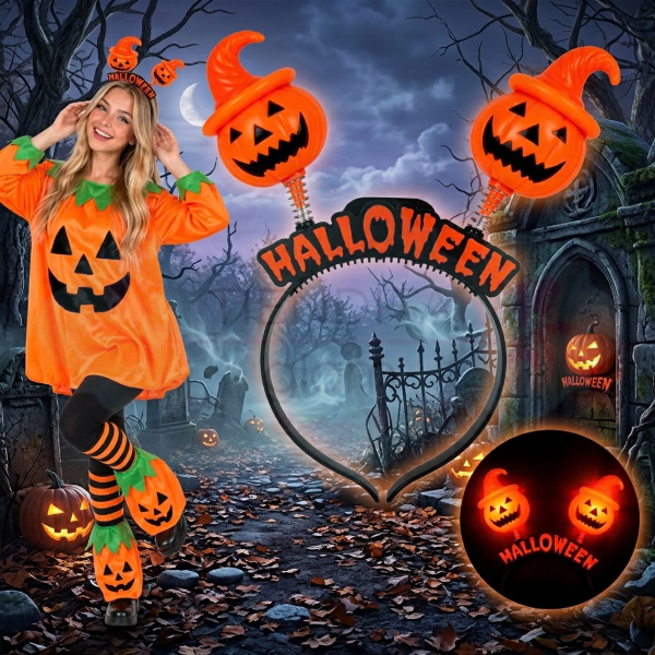 Producto - VINCHA CALABAZA LED HALLOWEN - 0