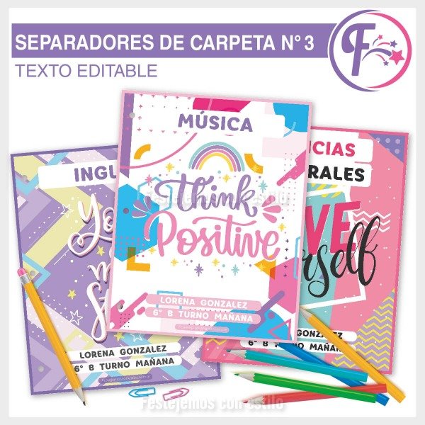 Producto - Teens Frases Kit Escolar Separadores Imprimibles
