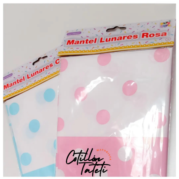 Producto - MANTEL PLASTICO LUNARES -180cm x 130 cm