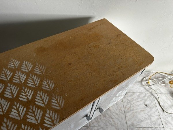 Producto - MESA DE LUZ DOBLE TIPO NORDICA INTERVENIDA 67x38x65 #13013 - 4