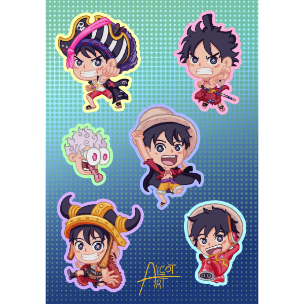 Producto - Planchitas de Stickers - One Piece - Luffy 2