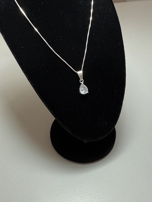 Producto - Cadena Dina con dije gota piedra blanca - 2
