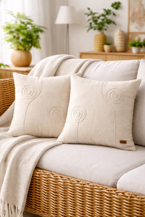 Producto - Funda de almohadón Deco con bordado. 45 x 45 CM