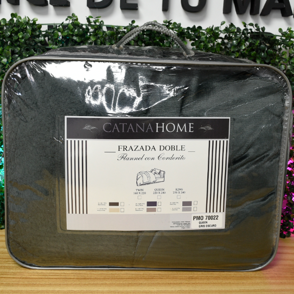 Producto - FRAFRAZADA CATANA HOME FLANNEL C/CORDERITO QUEEN