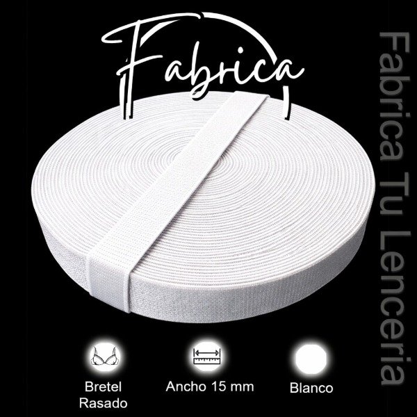 Producto - Bretel Blanco 15mm rasado importado (1 metro)