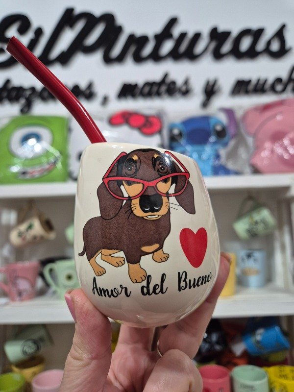 Producto - Mate ovo perro salchicha