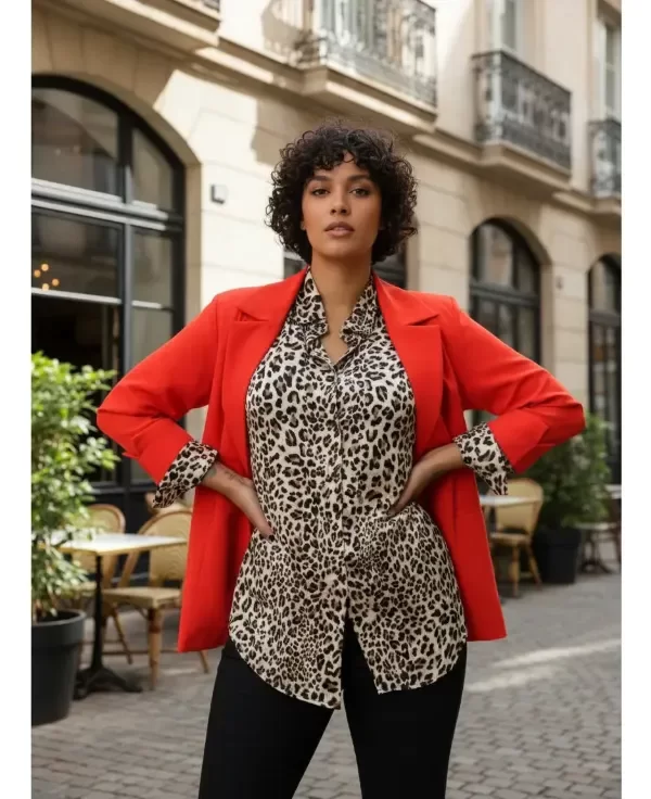 Producto - Camisa manga larga estampada con botones - 7