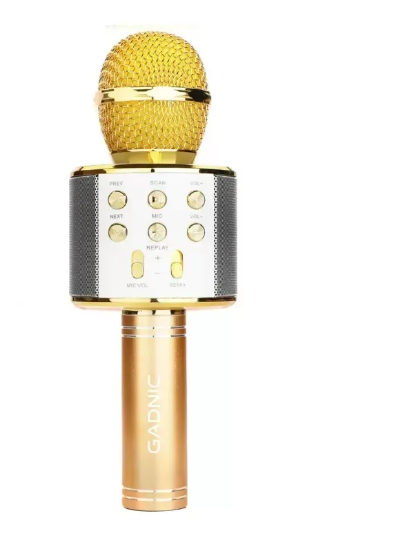 Producto - Micrófono karaoke bluetooth inalámbrico DORADO