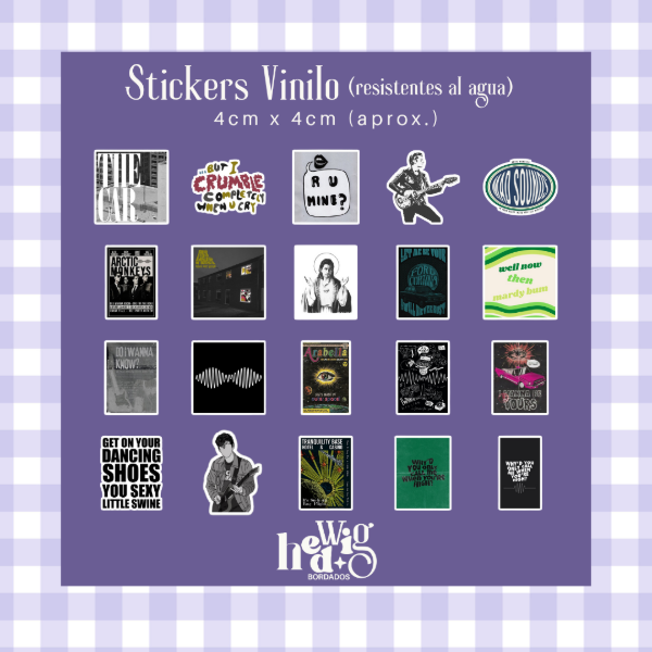 Producto - Pack 20 Stickers Vinilo ARCTIC MONKEYS