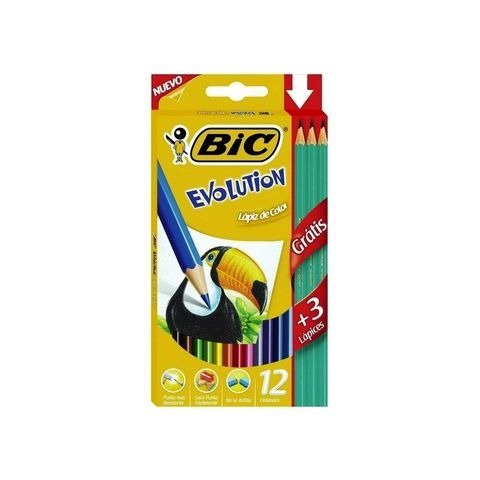 Producto - LAPIZ DE COLOR EVOLUTION CAJA X12 + GRAFITO X3 BIC