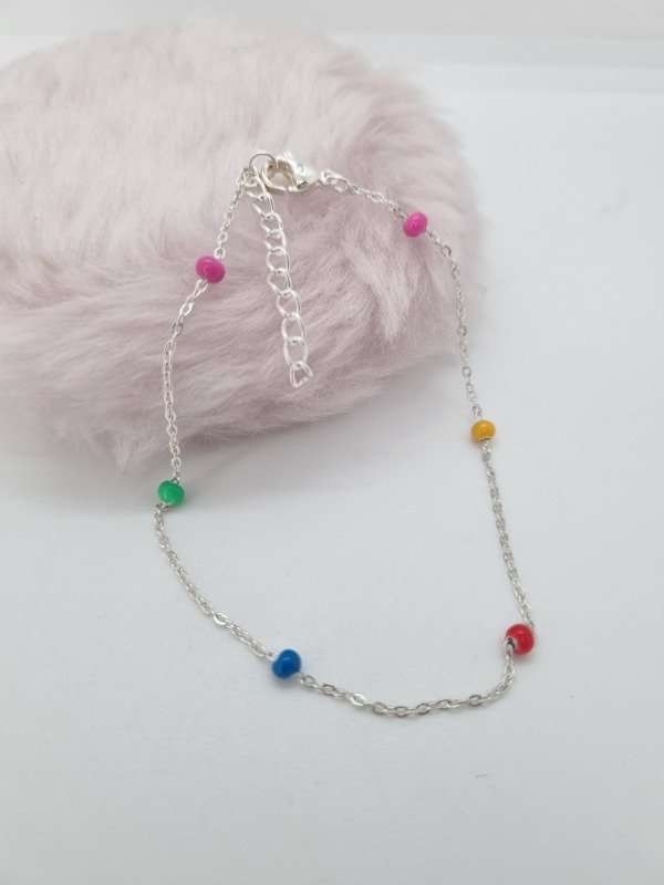 Producto - Pulsera acero blanco pelotita color Apudi324