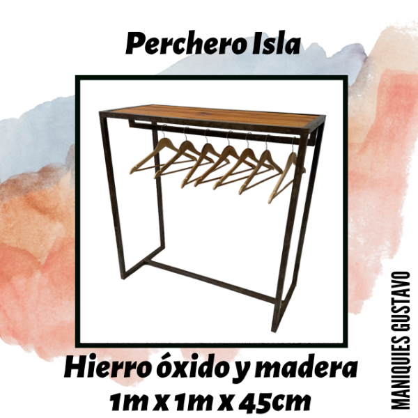 Producto - Perchero Isla de hierro y madera