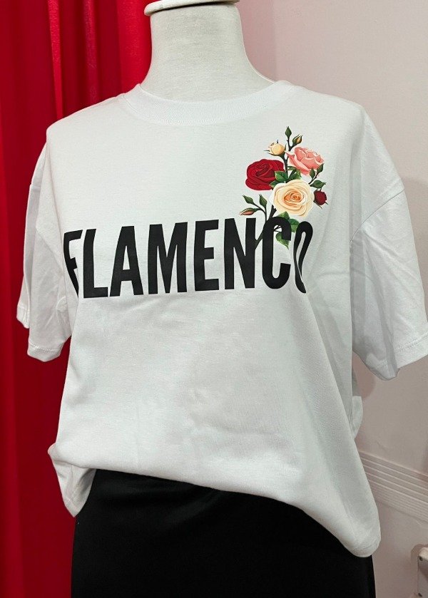 Producto - Remera Flamenco y Ramo de rosas TALLE S