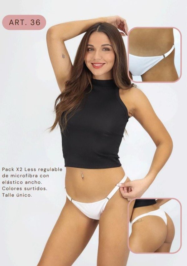 Producto - Pack x2 Less Regulable Elastico Ancho Microfibra (Vella36)