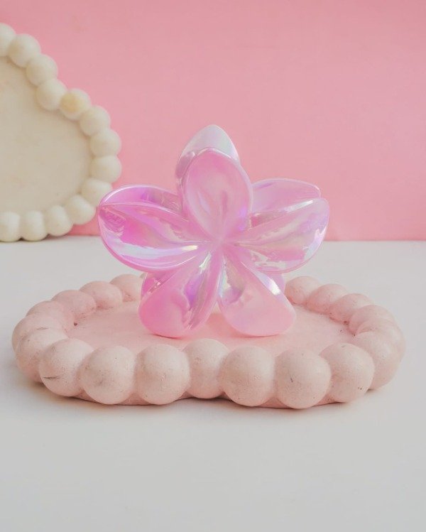 Producto - Broche flor degradé rosa holográfica