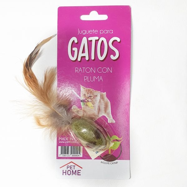 Producto - Raton c/Pluma y catnip Pet Home