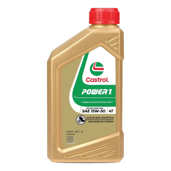 Producto - ACEITE CASTROL POWER 1 4T SEMISINTETICO 15W50 DORADO - 0