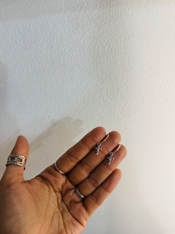 Producto - Argollitas cruz cubic multicolor