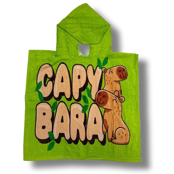 Producto - Capibara Verde - Ponchito Algodón