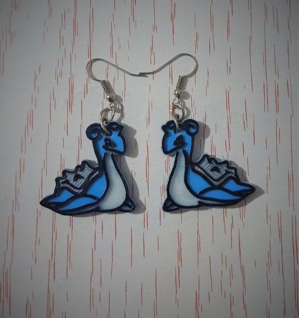 Producto - Aros Colgantes Lapras Pokemon Impreso 3d Aritos Mujer Hombre