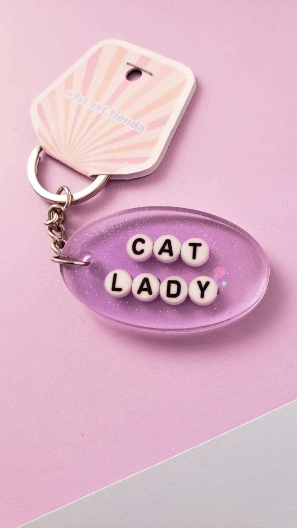 Producto - Llavero - Cat Lady (lila)