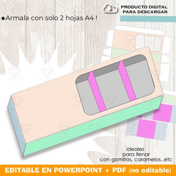 Producto - Plantilla Cajita Dulcera con Visor Editable