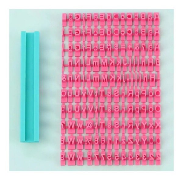 Producto - Sellitos de letras mayúsculas minúsculas y números con regla