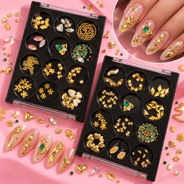 Producto - SET DE DECORACION STRASS APLIQUES DORADOS TENDENCIA - 2